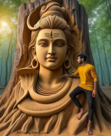 3D carving of the lord shiva