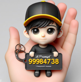 3d caricature of a boy wear the cap ai prompt