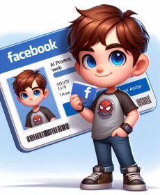 3D ID card of Facebook profile Ai Prompt