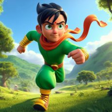 Chhota Bheem, a popular cartoon character ai prompt