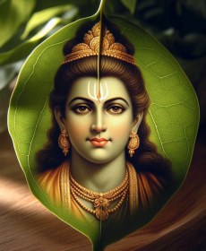 Lord Shri Rama in the leaf Ai Prompt